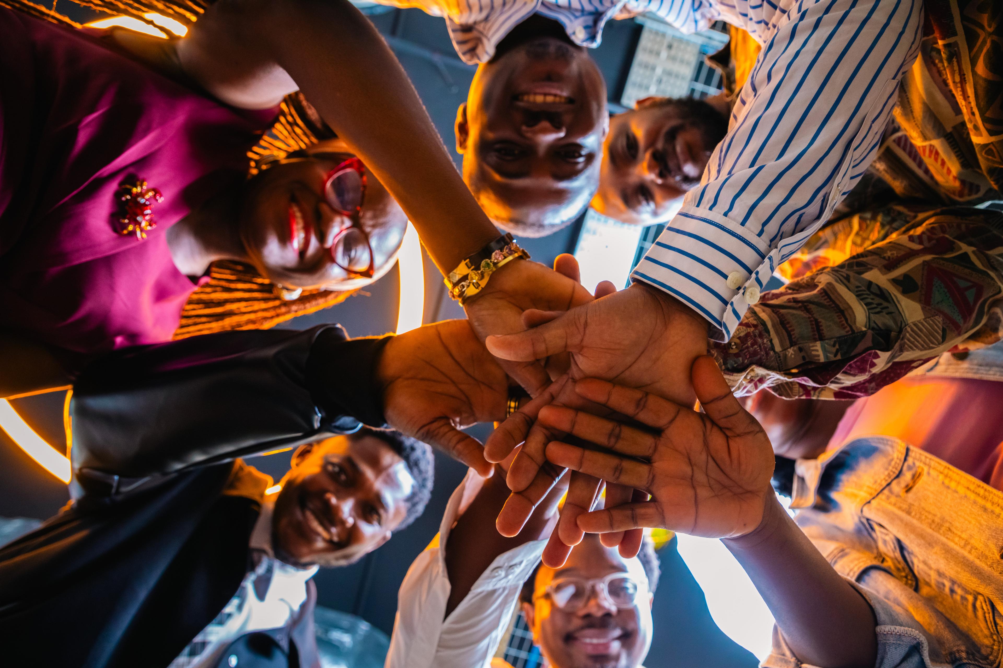 Team hands together